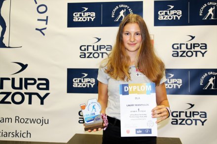 Laura Wantulok na I miejscu na podium